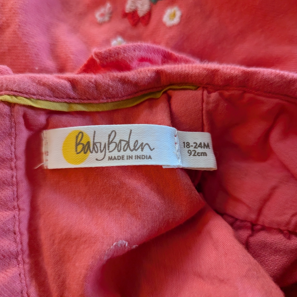 Baby Boden Pink Floral Kids Dress, 18-24 Months - Picture 3 of 4